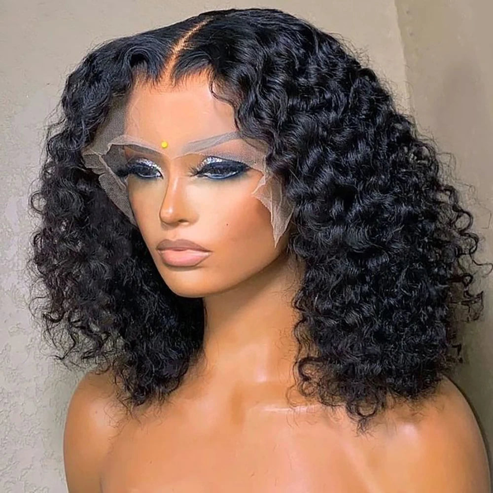 Curly Bob Wig with Bangs